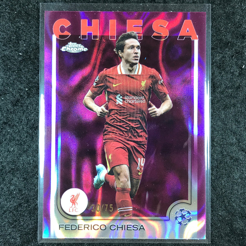 2024-25 Topps Chrome UEFA Club Comp FEDERICO CHIESA Base Magenta Lava 30/75 #124