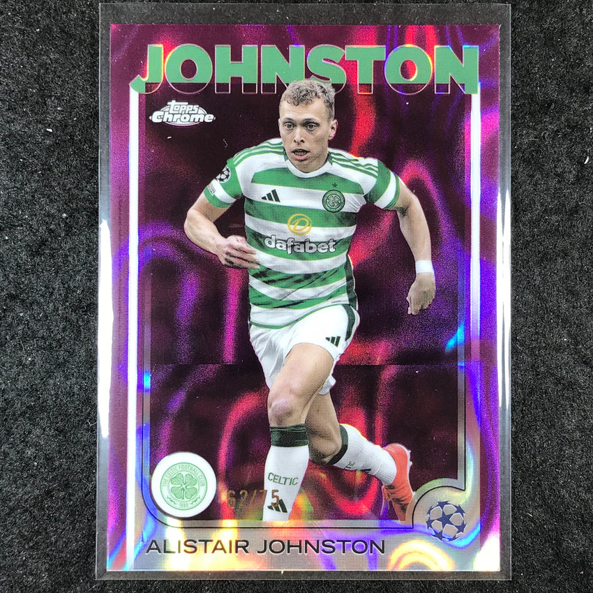 2024-25 Topps Chrome UEFA Club Comp ALISTAIR JOHNSTON Magenta Lava 62/75 #127