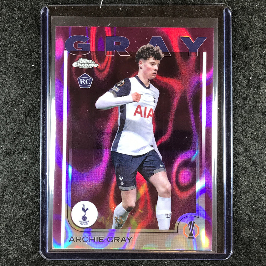 2024-25 Topps Chrome UEFA Club Comp ARCHIE GRAY Rookie Magenta Lava 14/75 #170