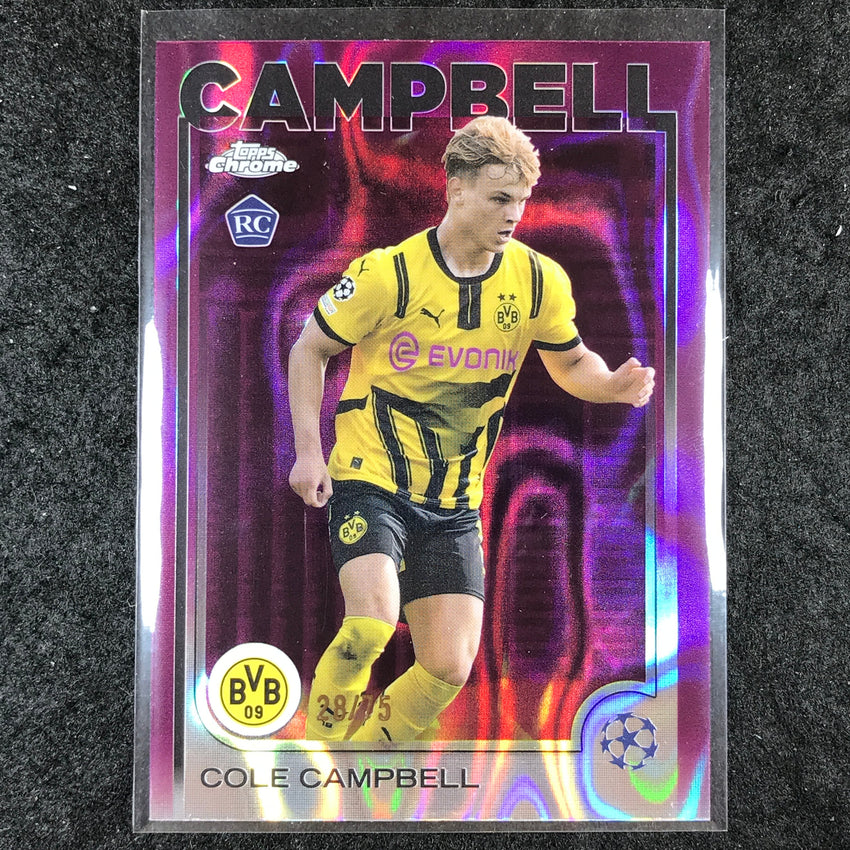 2024-25 Topps Chrome UEFA Club Comp COLE CAMPBELL Rookie Magenta Lava 28/75 #191