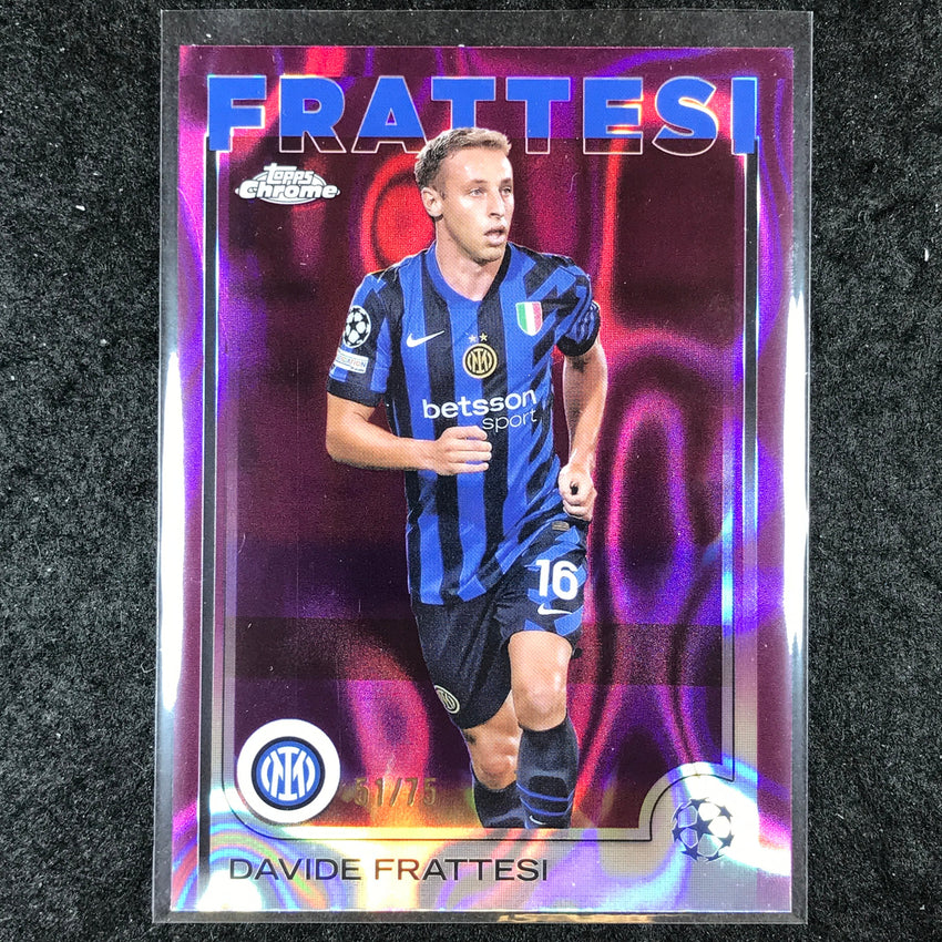 2024-25 Topps Chrome UEFA Club Comp DAVIDE FRATTESI Base Magenta Lava 51/75 #195