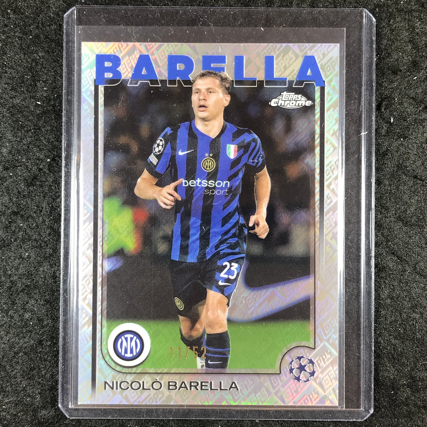 2024-25 Topps Chrome UEFA Club Comp NICOLO BARELLA Base Toppsfractor 11/52 #23