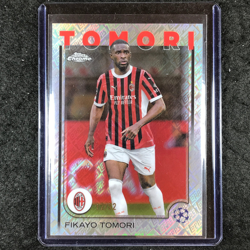 2024-25 Topps Chrome UEFA Club Comp FIKAYO TOMORI Base Toppsfractor 12/52 #70