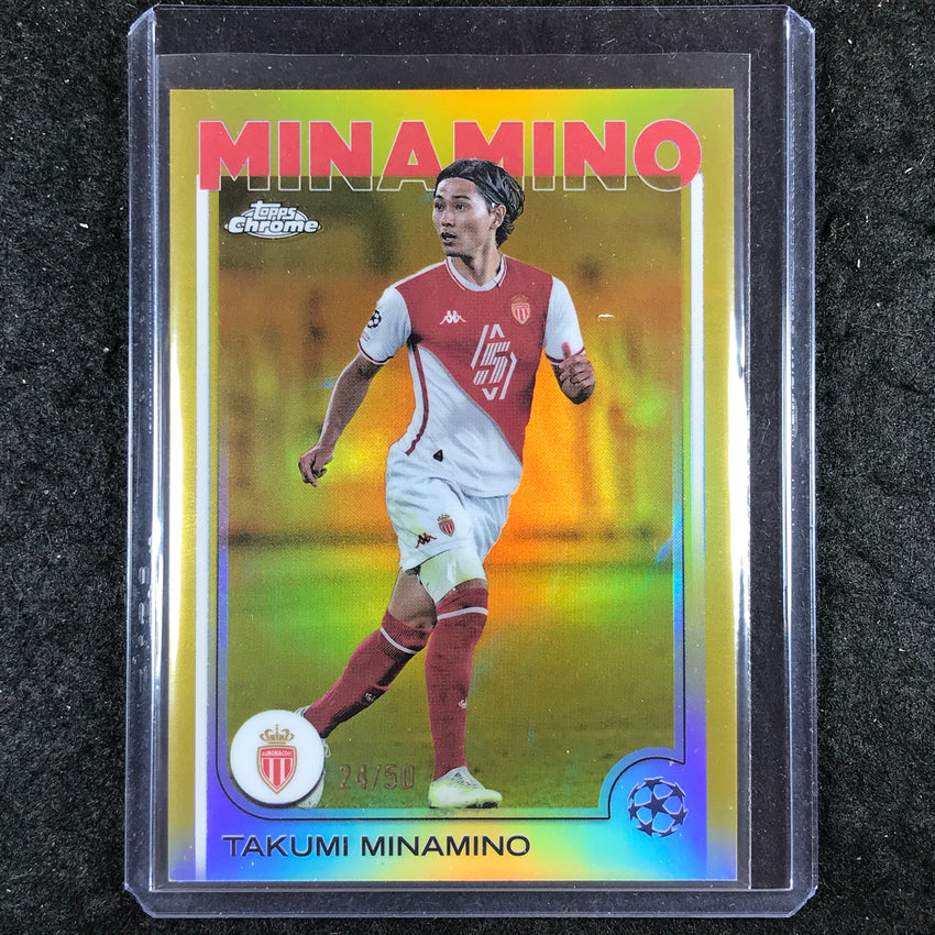 2024-25 Topps Chrome UEFA Club Comp TAKUMI MINAMINO Base Gold 24/50 #57