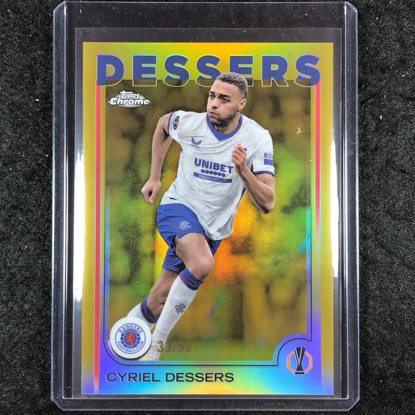 2024-25 Topps Chrome UEFA Club Comp CYRIEL DESSERS Base Gold 33/50 #80