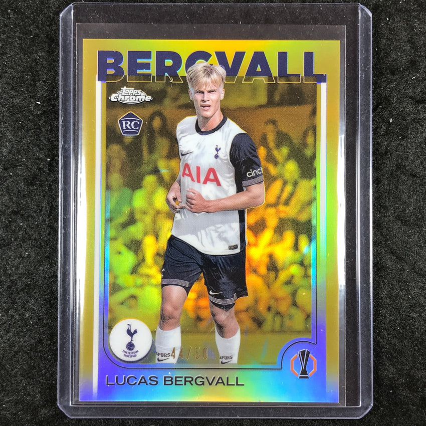 2024-25 Topps Chrome UEFA Club Comp LUCAS BERGVALL Rookie Base Gold 44/50 #112