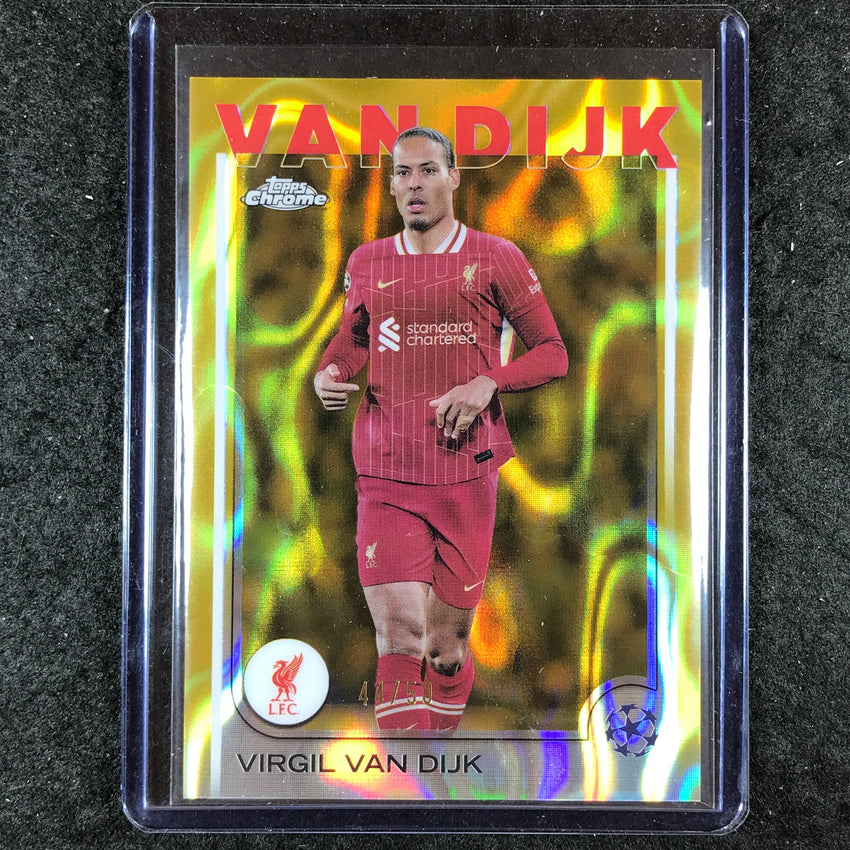 2024-25 Topps Chrome UEFA Club Comp VIRGIL VAN DIJK Base Gold Lava 44/50 #44