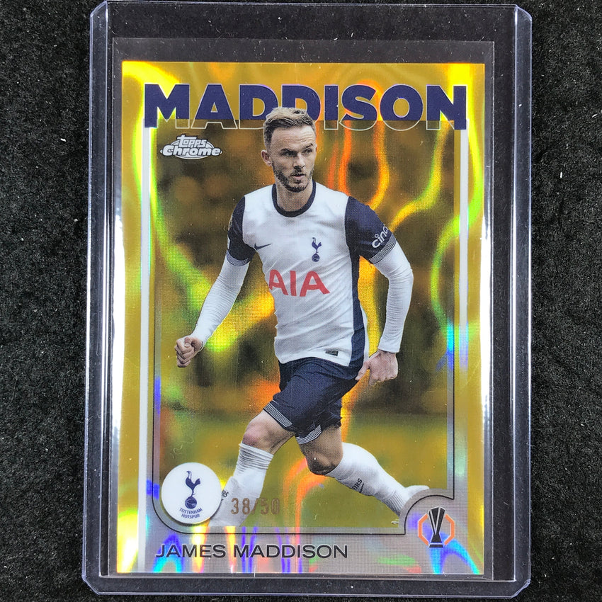 2024-25 Topps Chrome UEFA Club Comp JAMES MADDISON Base Gold Lava 38/50 #45
