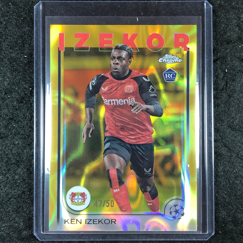 2024-25 Topps Chrome UEFA Club Comp KEN IZEKOR Rookie Base Gold Lava 47/50 #75