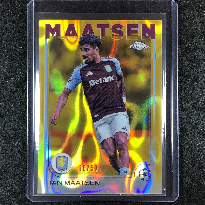 2024-25 Topps Chrome UEFA Club Comp IAN MAATSEN Base Gold Lava 16/50 #142