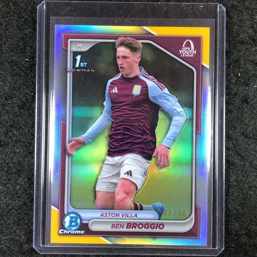 2024-25 Topps Chrome UEFA Club Comp BEN BROGGIO Bowman Youth League Gold 7/50