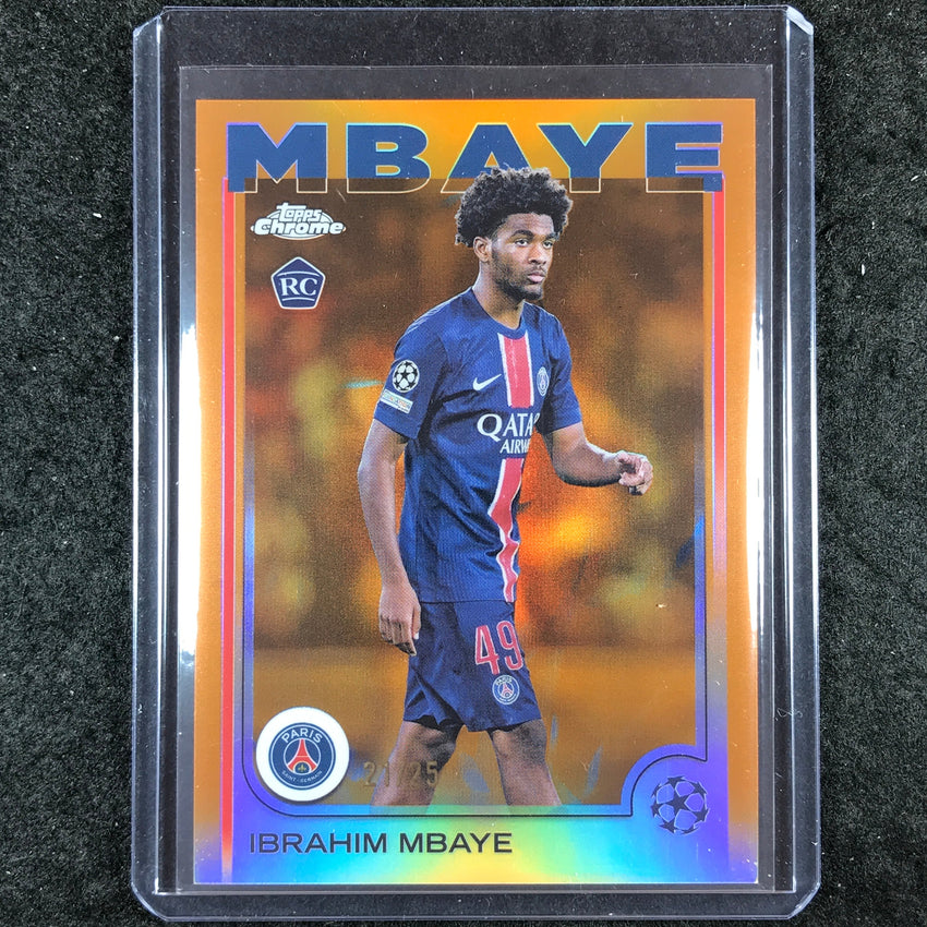 2024-25 Topps Chrome UEFA Club Comp IBRAHIM MBAYE Rookie Base Orange 21/25 #15