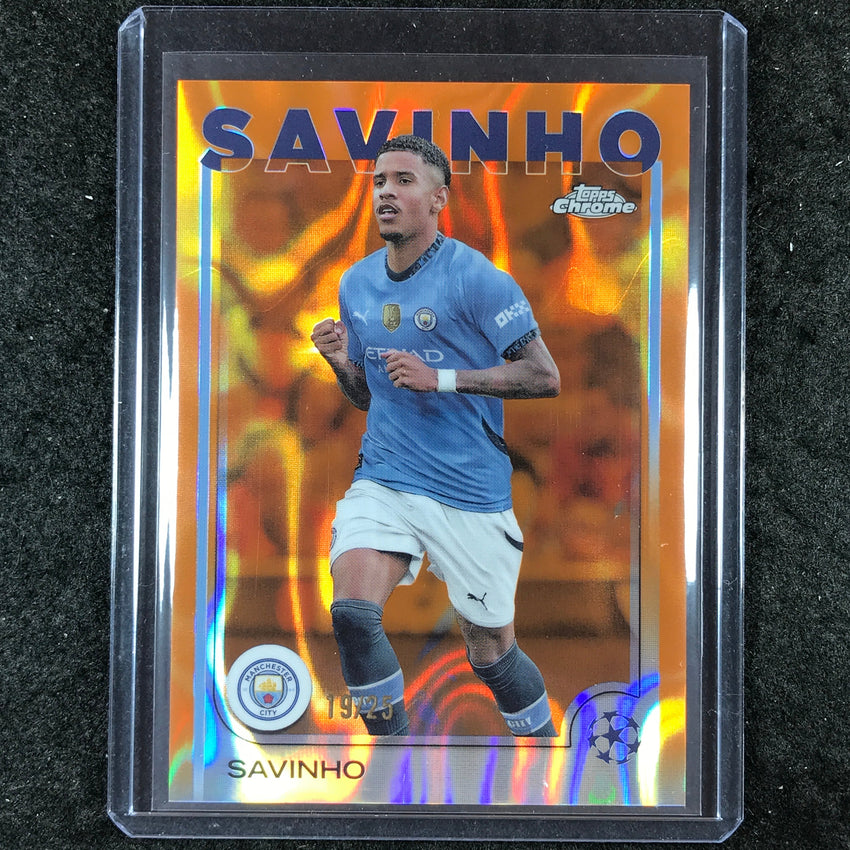 2024-25 Topps Chrome UEFA Club Comp SAVINHO Base Orange Lava 19/25 #56