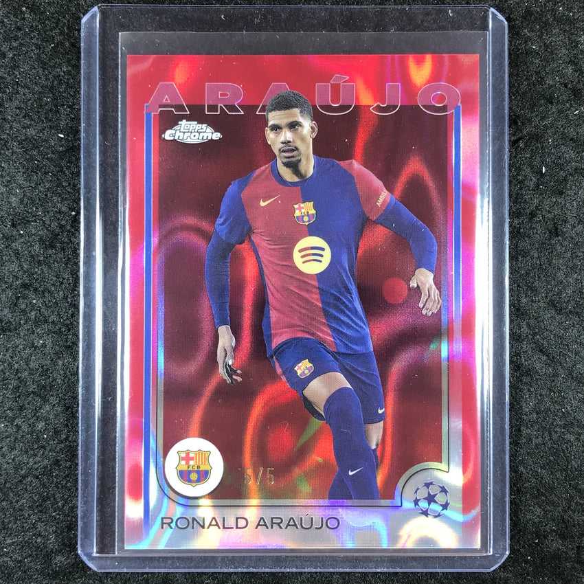 2024-25 Topps Chrome UEFA Club Comp RONALD ARAUJO Base Red Lava 5/5 #24