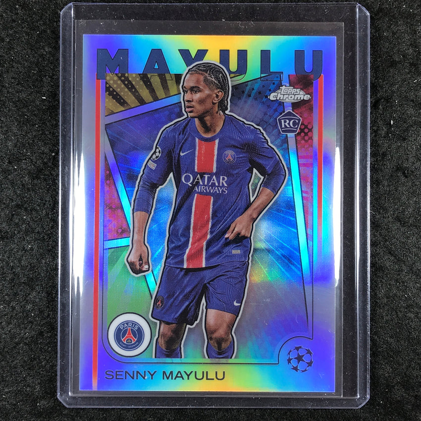 2024-25 Topps Chrome UEFA Club Comp SENNY MAYULU Rookie Hero Variation SSP #173
