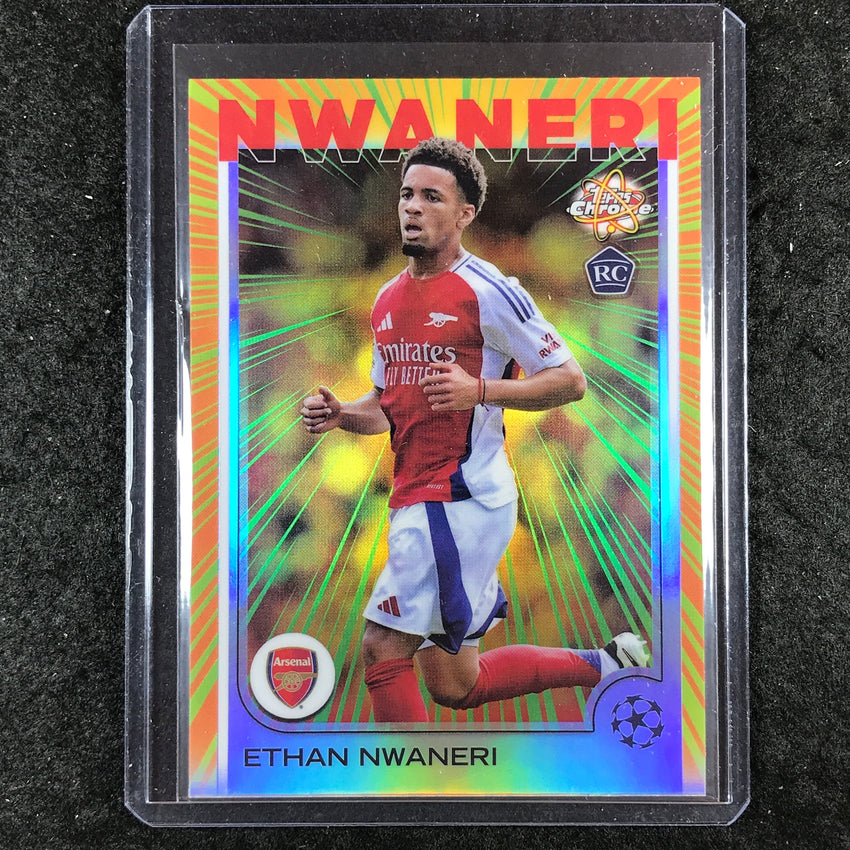 2024-25 Topps Chrome UEFA Club Comp ETHAN NWANERI Radiating Rookies SSP #7