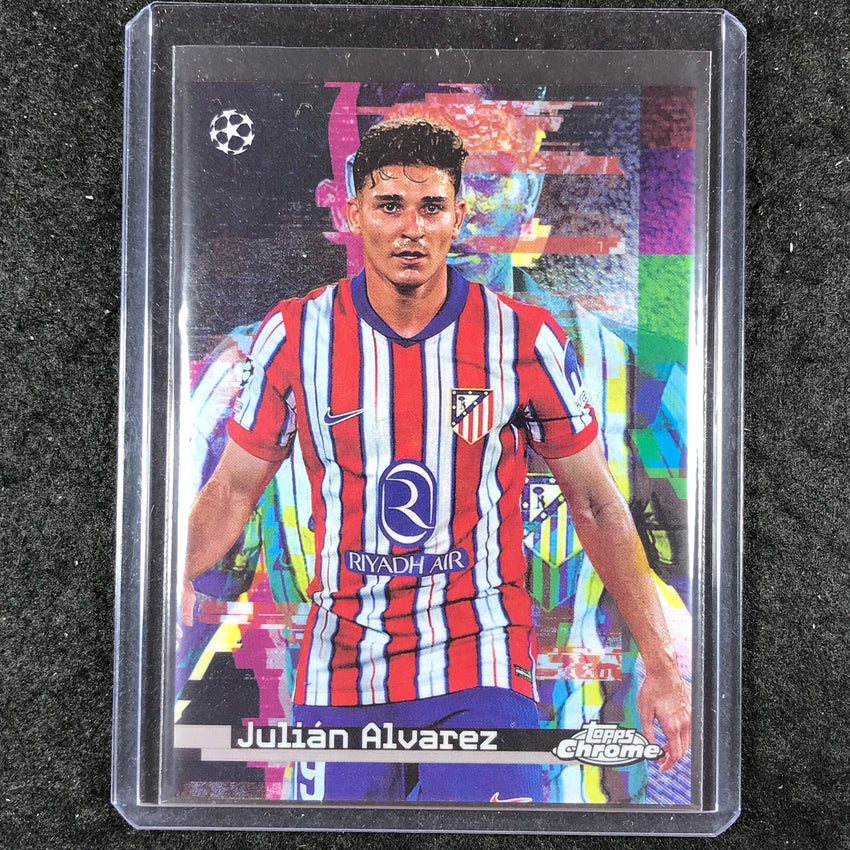2024-25 Topps Chrome UEFA Club Comp JULIAN ALVAREZ White Noise SSP #7