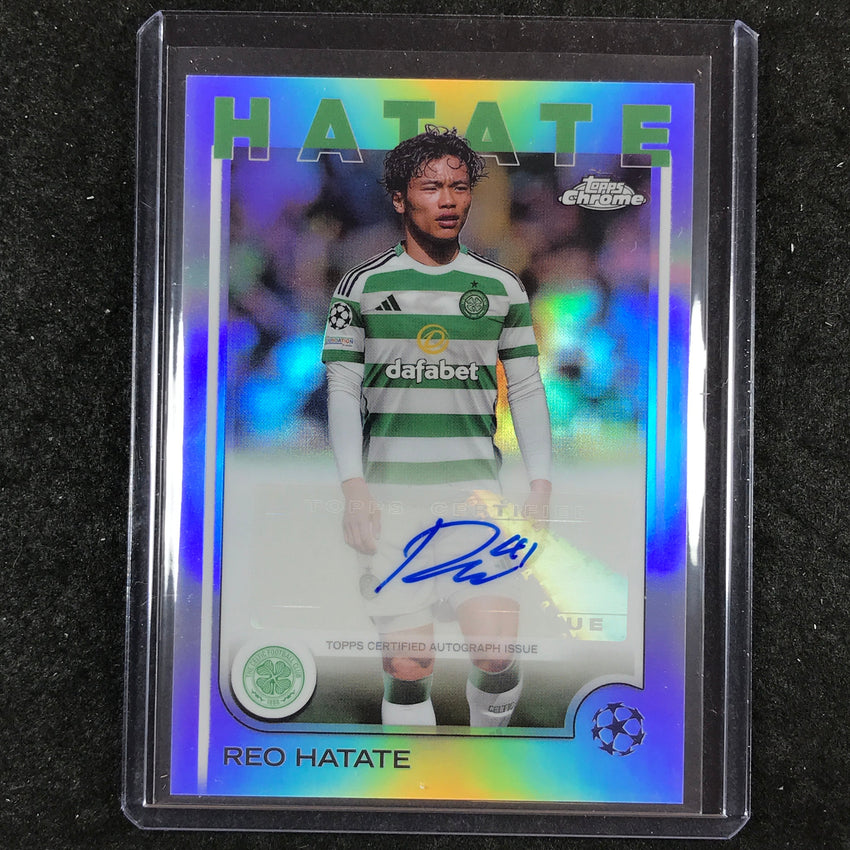 2024-25 Topps Chrome UEFA Club Comp REO HATATE Chrome Auto Base #HT