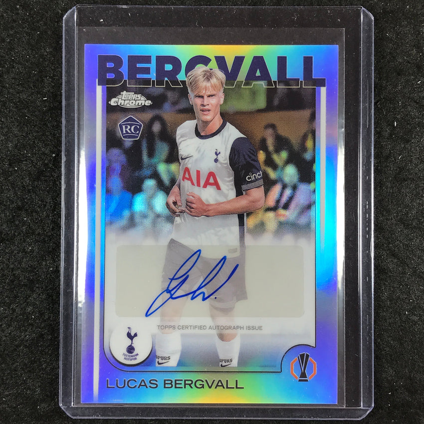 2024-25 Topps Chrome UEFA Club Comp LUCAS BERGVALL Chrome Rookie Auto Base #LB