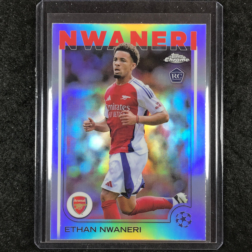 2024-25 Topps Chrome UEFA Club Comp ETHAN NWANERI Base Rookie Refractor #158