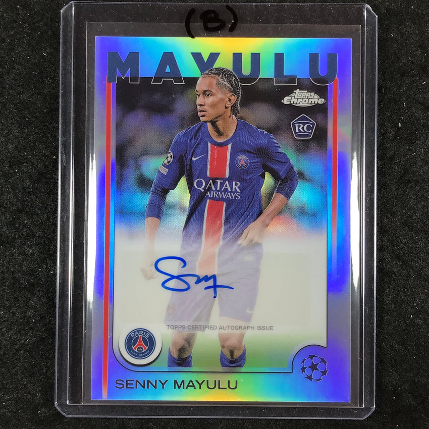 2024-25 Topps Chrome UEFA Club Comp SENNY MAYULU Chrome Rookie Auto Base #SM (B)