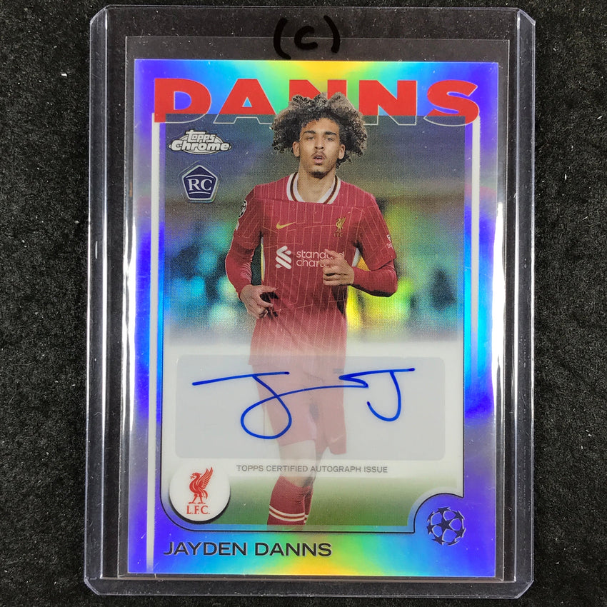 2024-25 Topps Chrome UEFA Club Comp JAYDEN DANNS Chrome Rookie Auto Base #JD (C)