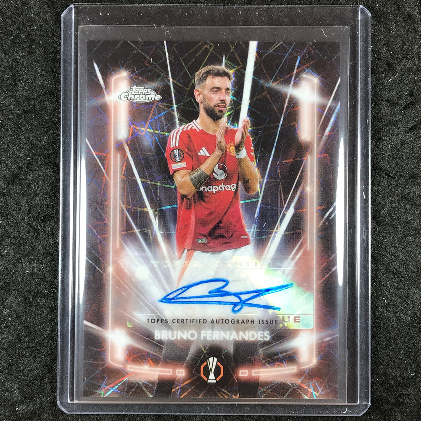 2024-25 Topps Chrome UEFA Club Comp BRUNO FERNANDES Black Lazer Auto Base #BF