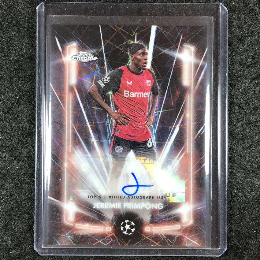 2024-25 Topps Chrome UEFA Club Comp JEREMIE FRIMPONG Black Lazer Auto Base #JF
