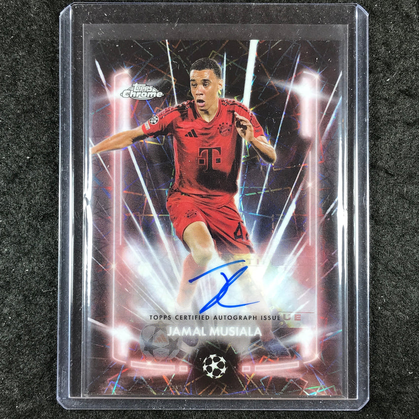 2024-25 Topps Chrome UEFA Club Comp JAMAL MUSIALA Black Lazer Auto Base #JM