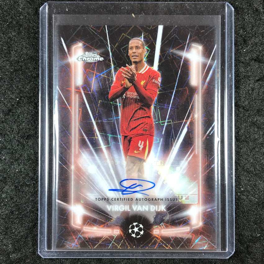 2024-25 Topps Chrome UEFA Club Comp VIRGIL VAN DIJK Black Lazer Auto Base #VV