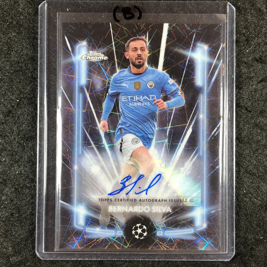 2024-25 Topps Chrome UEFA Club Comp BERNARDO SILVA Black Lazer Auto Base #BE (B)