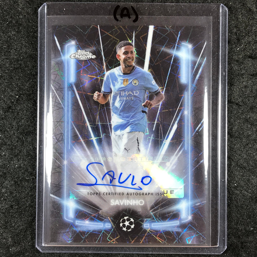 2024-25 Topps Chrome UEFA Club Comp SAVINHO Black Lazer Auto Base #SV (A)