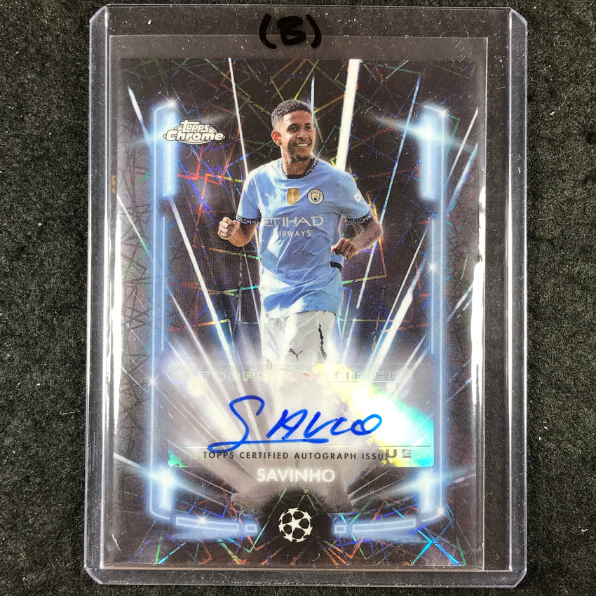 2024-25 Topps Chrome UEFA Club Comp SAVINHO Black Lazer Auto Base #SV (B)