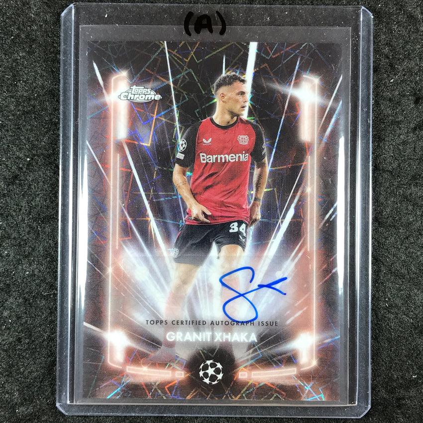 2024-25 Topps Chrome UEFA Club Comp GRANIT XHAKA Black Lazer Auto Base #GX (A)