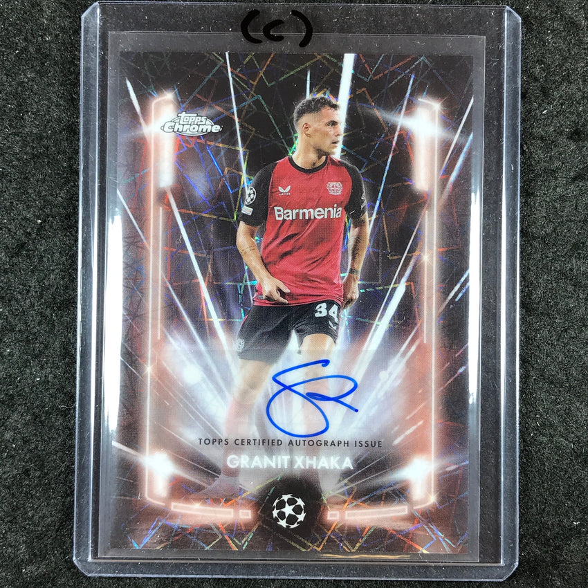 2024-25 Topps Chrome UEFA Club Comp GRANIT XHAKA Black Lazer Auto Base #GX (C)