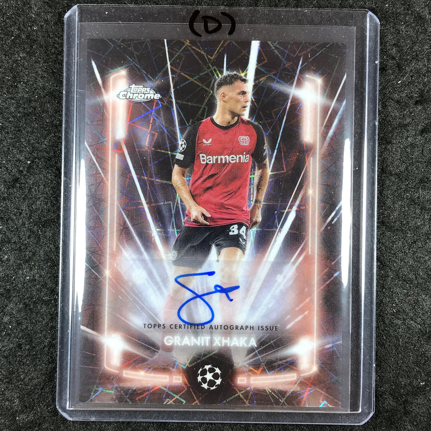 2024-25 Topps Chrome UEFA Club Comp GRANIT XHAKA Black Lazer Auto Base #GX (D)