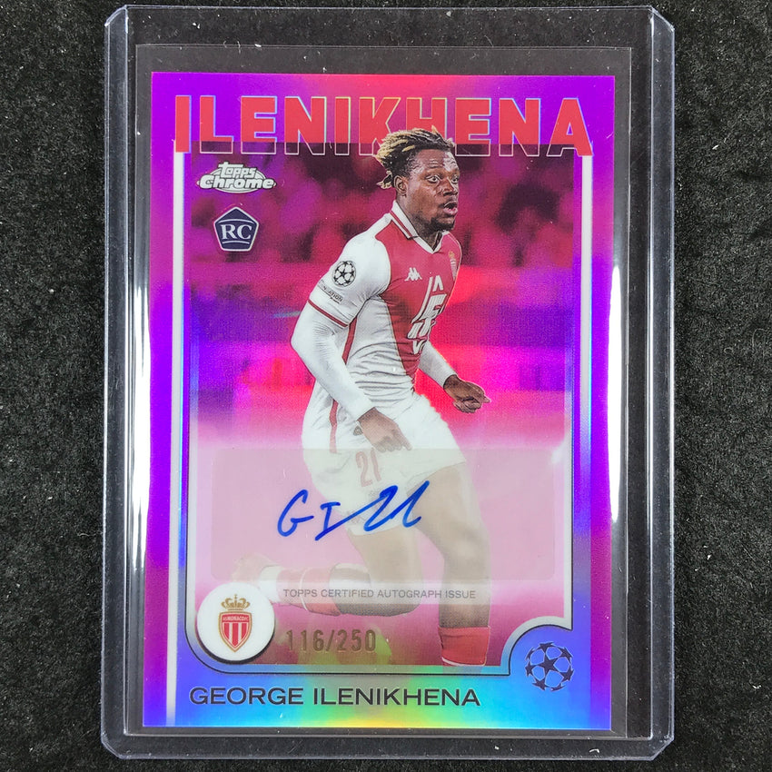 2024-25 Topps Chrome UEFA Club Comp GEORGE ILENIKHENA Rookie Auto Pink 116/250