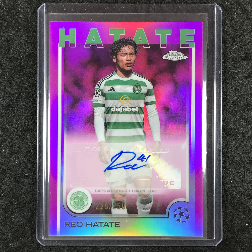 2024-25 Topps Chrome UEFA Club Comp REO HATATE Chrome Auto Pink 229/250