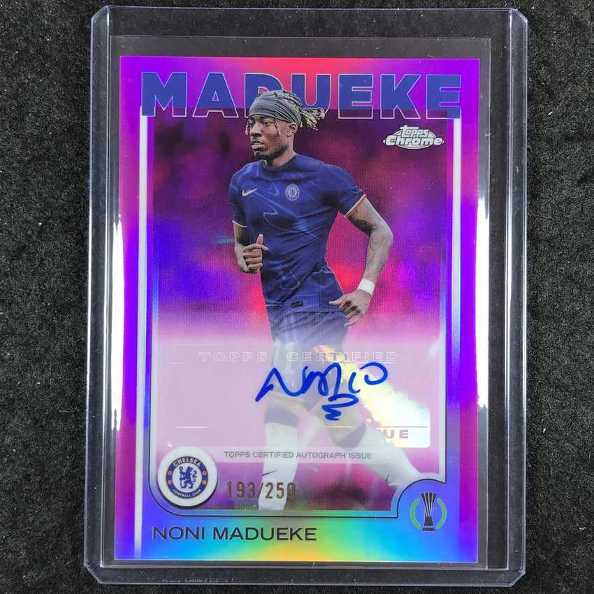 2024-25 Topps Chrome UEFA Club Comp NONI MADUEKE Chrome Auto Pink 193/250