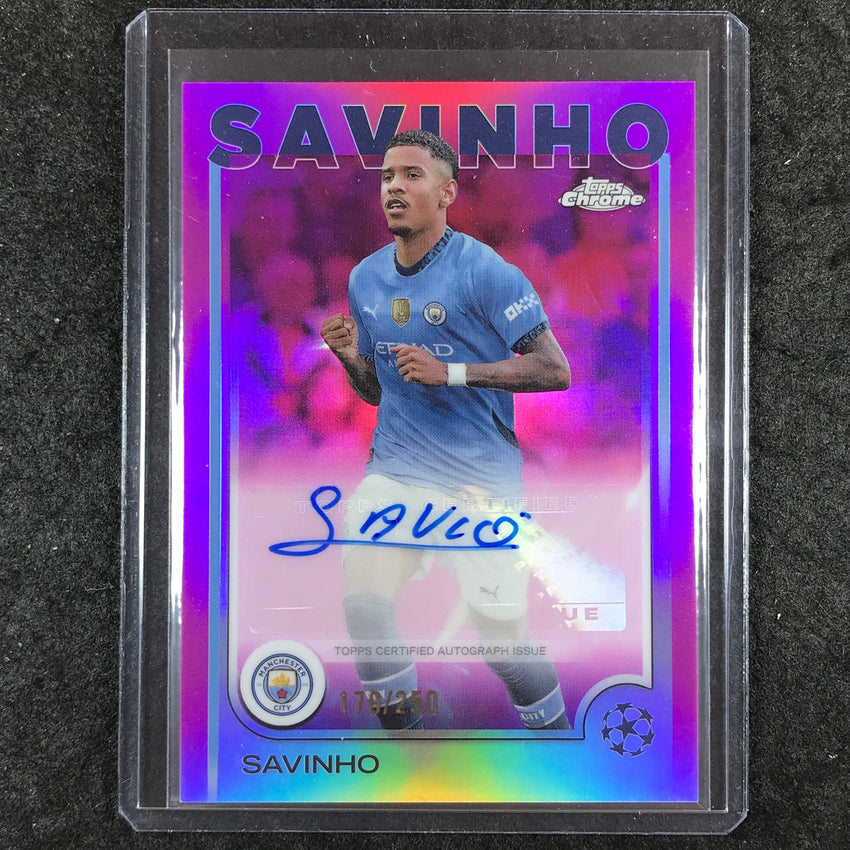 2024-25 Topps Chrome UEFA Club Comp SAVINHO Chrome Auto Pink 170/250