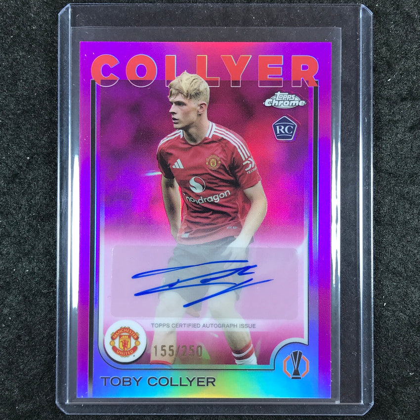 2024-25 Topps Chrome UEFA Club Comp TOBY COLLYER Chrome Rookie Auto Pink 155/250
