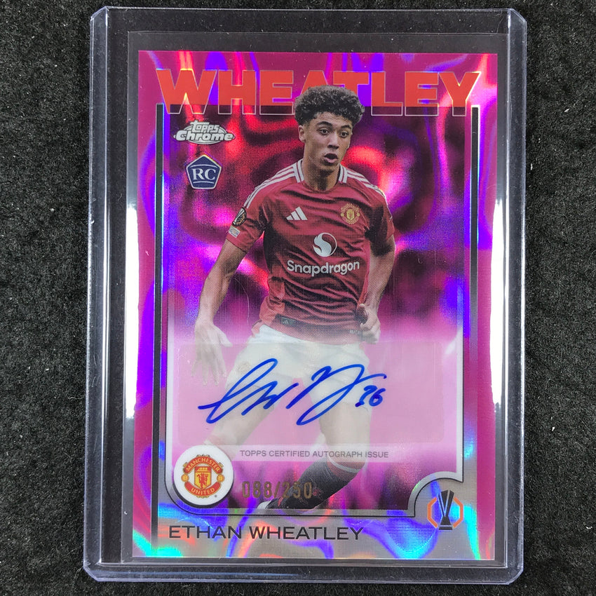 2024-25 Topps Chrome UEFA Club Comp ETHAN WHEATLEY Rookie Auto Pink Lava 88/250