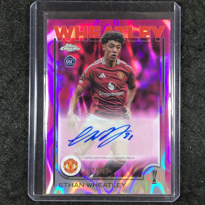 2024-25 Topps Chrome UEFA Club Comp ETHAN WHEATLEY Rookie Auto Pink Lava 127/250