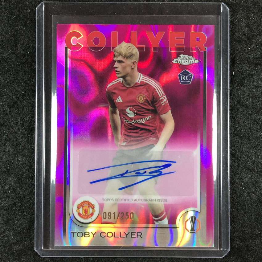 2024-25 Topps Chrome UEFA Club Comp TOBY COLLYER Rookie Auto Pink Lava 91/250