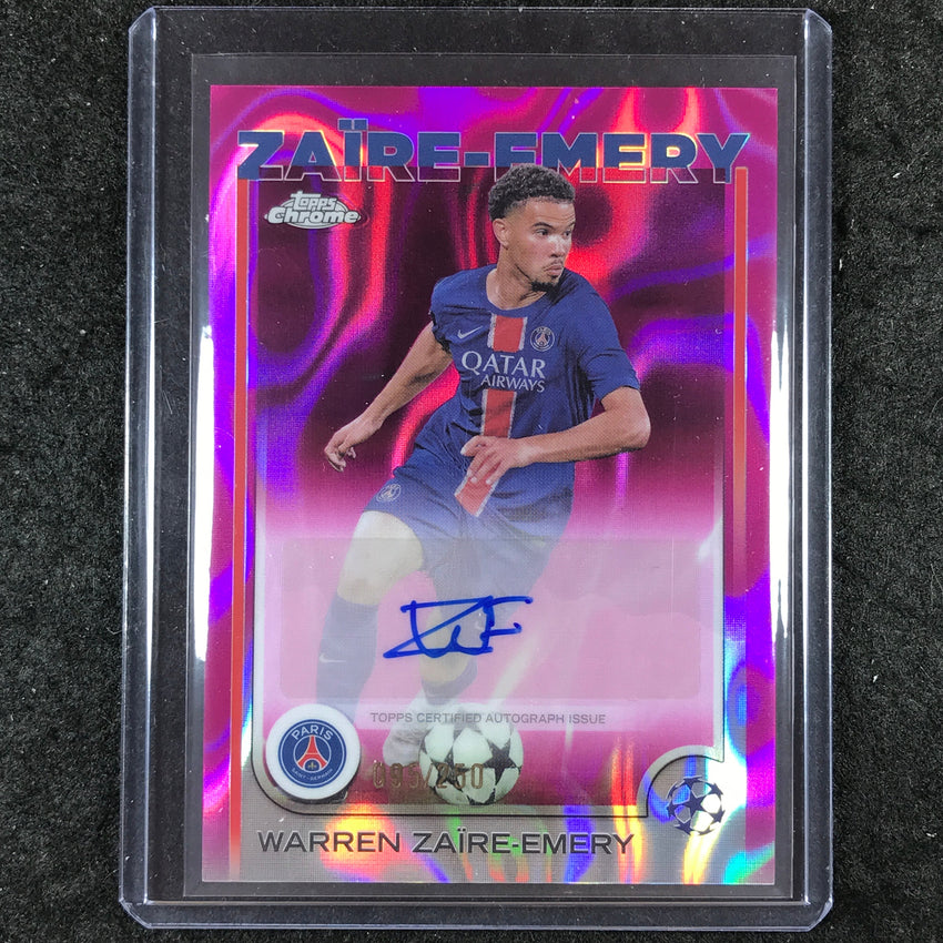 2024-25 Topps Chrome UEFA Club Comp WARREN ZAIRE-EMERY Auto Pink Lava 95/250
