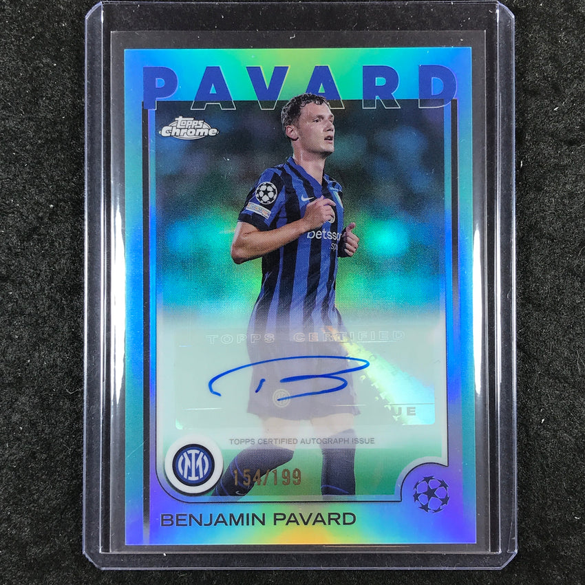 2024-25 Topps Chrome UEFA Club Comp BENJAMIN PAVARD Chrome Auto Aqua 154/199
