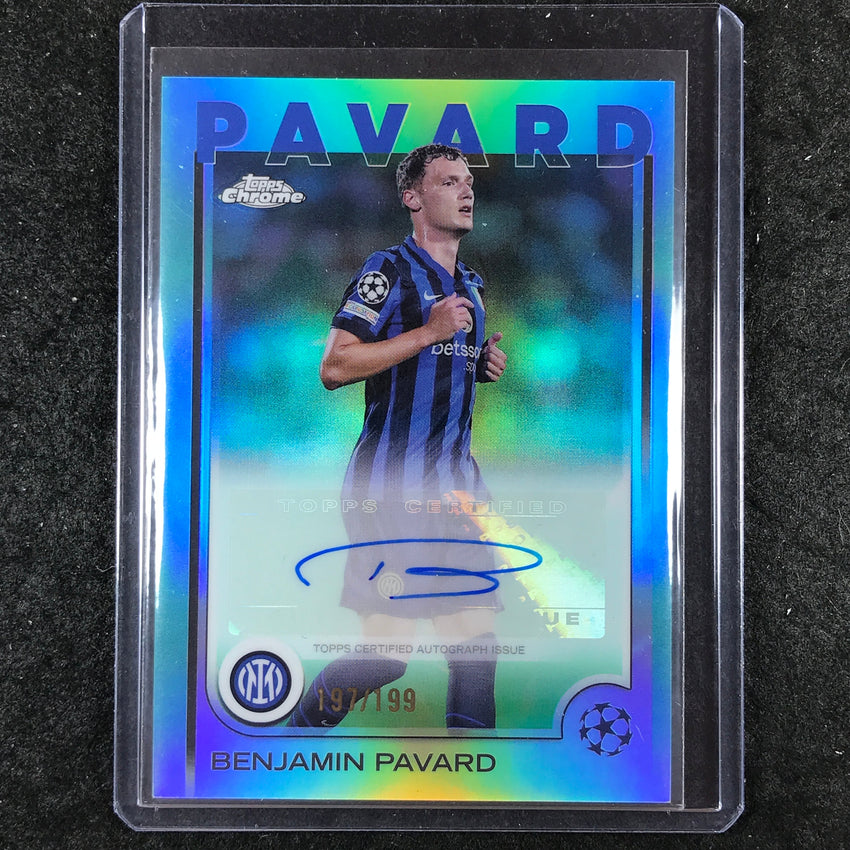 2024-25 Topps Chrome UEFA Club Comp BENJAMIN PAVARD Chrome Auto Aqua 197/199