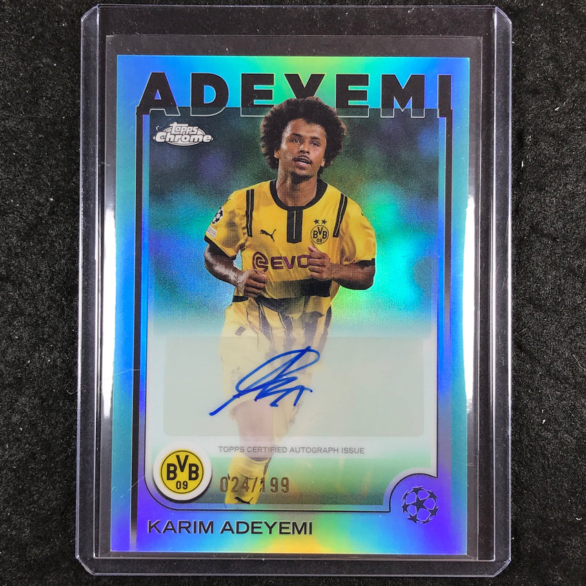 2024-25 Topps Chrome UEFA Club Comp KARIM ADEYEMI Chrome Auto Aqua 24/199