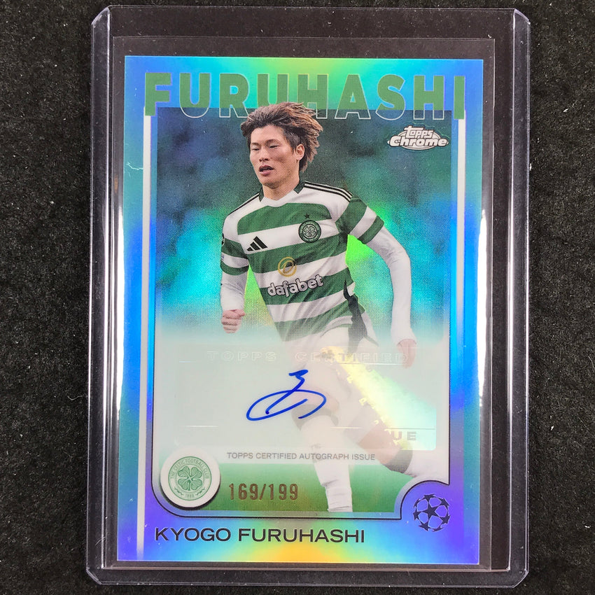 2024-25 Topps Chrome UEFA Club Comp KYOGO FURUHASHI Chrome Auto Aqua 169/199