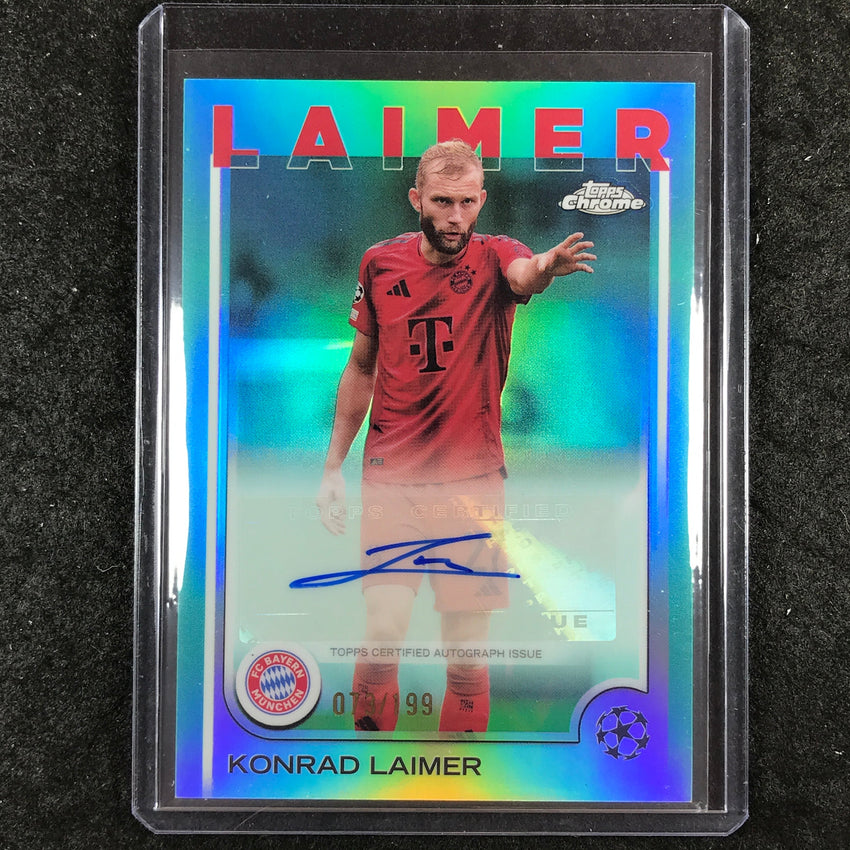 2024-25 Topps Chrome UEFA Club Comp KONRAD LAIMER Chrome Auto Aqua 73/199